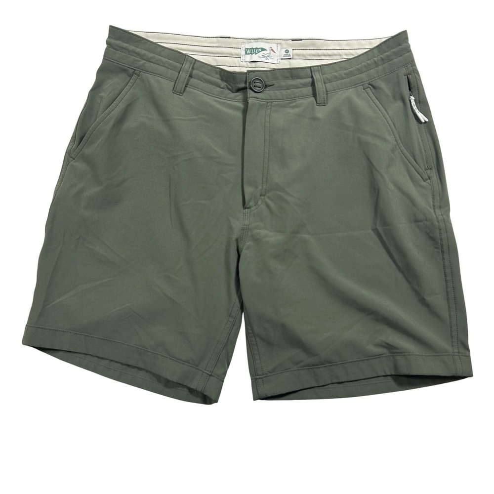 Wellen Hybrid Performance Shorts Mens 32 Olive Green Quick Dry Stretch Hiking